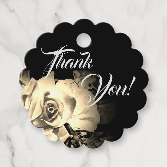 Etiquetas Para Recuerdos Rosas elegantes monogramados (Anverso)