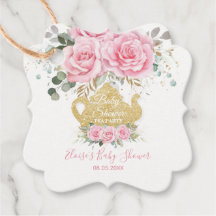 Rosas Florales Rosadas Fiesta de té Baby Shower Gr