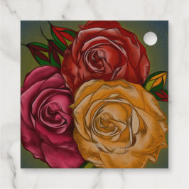 Etiquetas Para Recuerdos Rosas pintadas cálidas personalizables elegantes