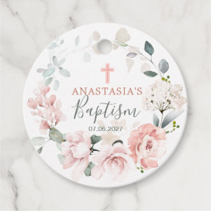 Etiquetas Para Recuerdos Rosas rosas rosas rosas verde Foliage Baptism Etiq