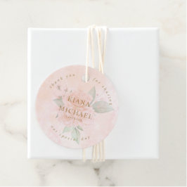 Etiquetas Para Recuerdos Rosas suaves de Rubor Gracias V2 ID828