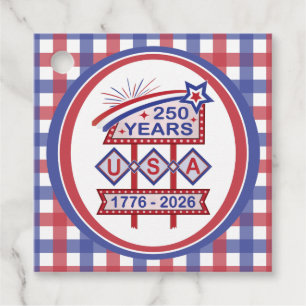 Etiquetas Para Recuerdos Rótulo Retro USA 250 Aniversario Marquee 1776-2026