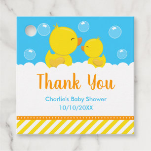 Etiquetas Para Recuerdos Rubber Ducky Baby Shower Yellow Blue Gracias