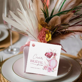 Etiquetas Para Recuerdos Rubies únicas y ducha de novias Rosa