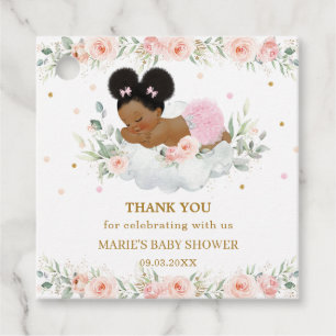 Etiquetas Para Recuerdos Rubor Floral Afro Puff Baby Girl Shower