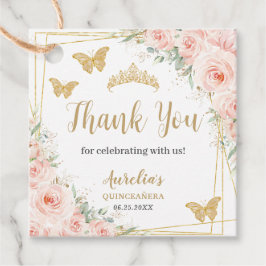 Etiquetas Para Recuerdos Rubor Floral Champagne Butterfiles Quinceanera