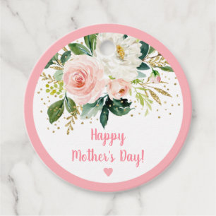 Etiquetas Para Recuerdos Rubor Gold Floral feliz día de la madre