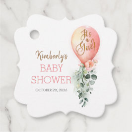 Etiquetas Para Recuerdos Rubor Pink Balloon Baby Shower Gracias