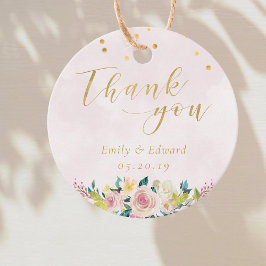 Etiquetas Para Recuerdos Rubor Pink Floral Boda Gracias