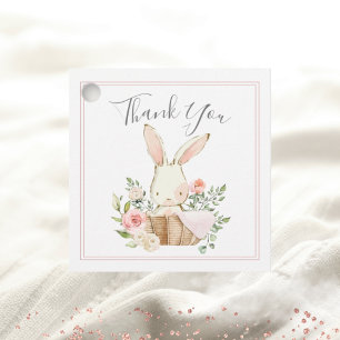 Etiquetas Para Recuerdos Rubor Pink Floral Bunny Rabbit Baby Shower