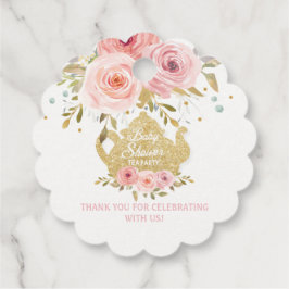 Etiquetas Para Recuerdos Rubor Pink Floral Tea Fiesta Baby Shower Gracias