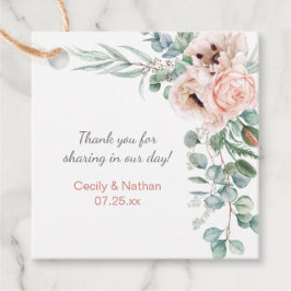 Etiquetas Para Recuerdos Rubor Pink Ivory Poppies regalo Boda Peonies