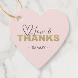 Etiquetas Para Recuerdos Rubor Pink Love and Gracias Favor Tags