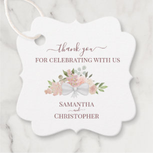 Etiquetas Para Recuerdos Rubor Pink Mauve Floral Elegant Wedding Gracias