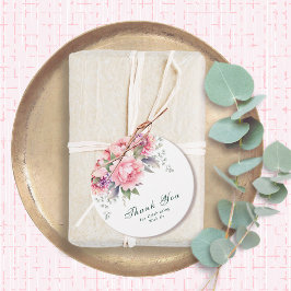 Etiquetas Para Recuerdos Rubor Pink Purple Floral Script Boda Gracias