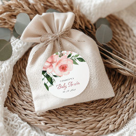 Etiquetas Para Recuerdos Rubor Pink Rose Floral Baby Shower