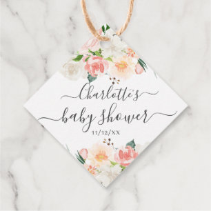 Etiquetas Para Recuerdos Rubor Rosas y personajes Baby Shower favorecen la 