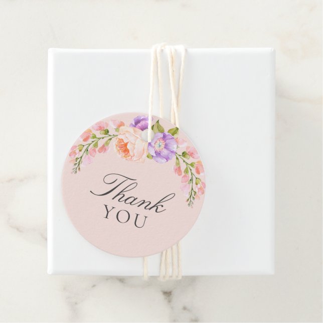 Etiquetas Para Recuerdos Rubor y Violet Bloom Baby Shower (In situ)