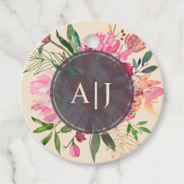 Etiquetas Para Recuerdos Ruby Pink Peony Floral Botánica Marfil Boda