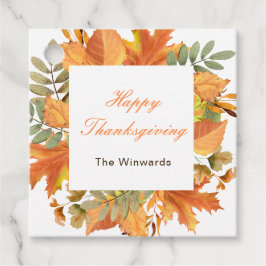 Etiquetas Para Recuerdos Rustic Autumn Fall Leaves Square Thanksgiving 