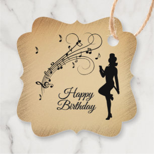Etiquetas Para Recuerdos Rustic Birthday Dancer and Music Notes