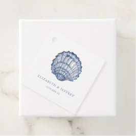Etiquetas Para Recuerdos Rustic Blue Seashells Marine Ocean Beach Wedding