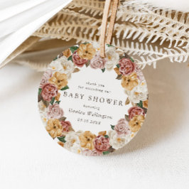 Etiquetas Para Recuerdos Rustic Boho Floral Autumn Baby Shower