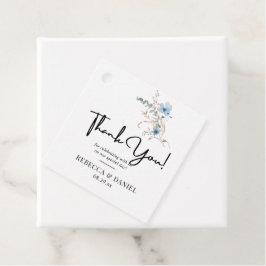 Etiquetas Para Recuerdos rustic dusty Blue watercolor flower bouquet