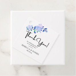 Etiquetas Para Recuerdos rustic dusty blue watercolor-style flower & leaves