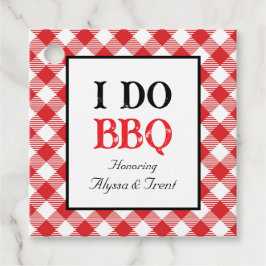 Etiquetas Para Recuerdos Rustic I DO BBQ Red Gingham Boda