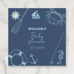Etiquetas Para Recuerdos Rustic Modern Fishing Nautical Boy Baby Shower