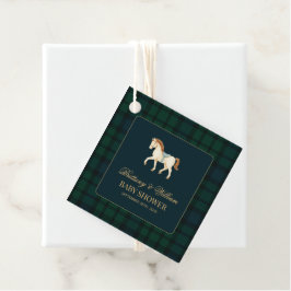 Etiquetas Para Recuerdos Rustic Tartan Plaid Horse Baby Shower 