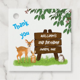 Etiquetas Para Recuerdos Rustic Woodland Deer Rabbit Hedgehog Birthday