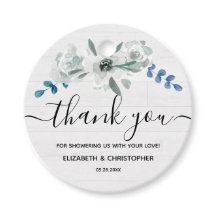 Rústica acuarela floral ducha de bebé Gracias