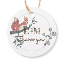 Rústica ardilla de bosques Kraft Monograma Gracias