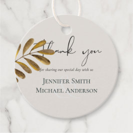 Etiquetas Para Recuerdos Rústica Boda de la hoja de bronce Gracias