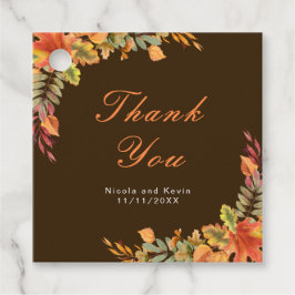 Etiquetas Para Recuerdos Rústica caída otoñal deja Boda Gracias