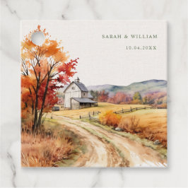 Etiquetas Para Recuerdos Rústica marca de caída lino impresión boda Favor E