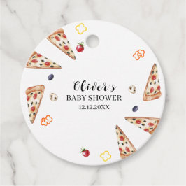 Etiquetas Para Recuerdos Rústica moderna italiana Slice Pizza Baby Shower