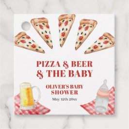 Etiquetas Para Recuerdos Rústica moderna Slice Pizza Beers Baby Shower