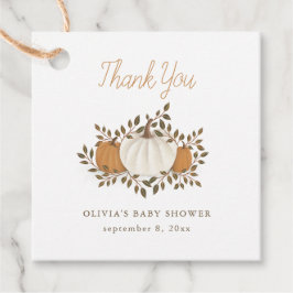 Etiquetas Para Recuerdos Rústica Naranja de calabaza Baby Shower Gracias