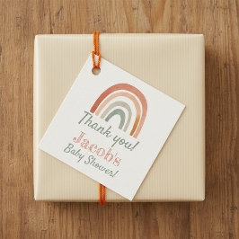 Etiquetas Para Recuerdos Rústico arco iris ducha bebé gracias