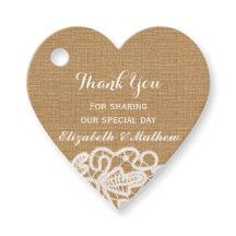 Rústico Boda Burlap Lace Gracias