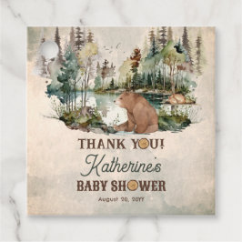 Etiquetas Para Recuerdos Rústico Bosque Bearly Wait Baby Shower Gracias