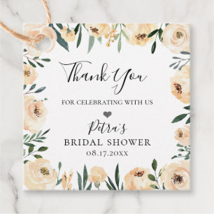 Etiquetas Para Recuerdos Rústico Marco Floral De Champagne Gracias