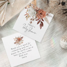 Etiquetas Para Recuerdos Rústico nombre floral de terracota Baby Shower gra