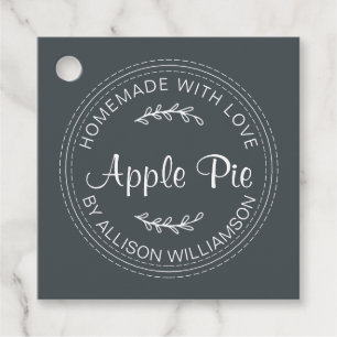 Etiquetas Para Recuerdos Rústico productos horneados caseros Apple Pie Blan
