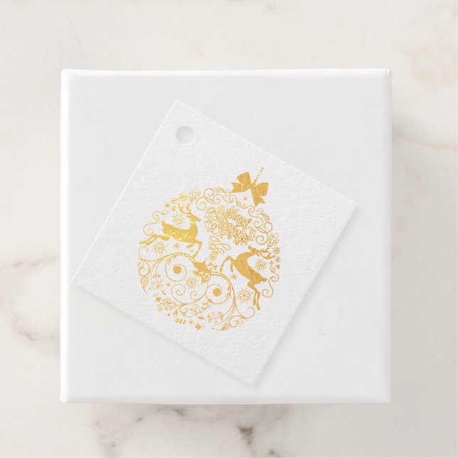 Etiquetas Para Recuerdos Rústico reno (Con caja)