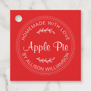 Etiquetas Para Recuerdos Rústicos productos horneados caseros Apple Pie Red