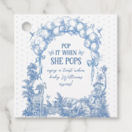 Etiquetas Para Recuerdos Safari Animal Blue Toile Baby Shower
